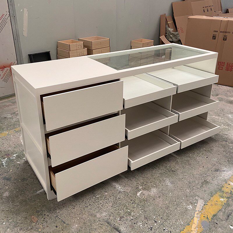 服装店中岛桌衣服鞋子展示柜小型吧台女装店中岛台烤漆装饰柜定制