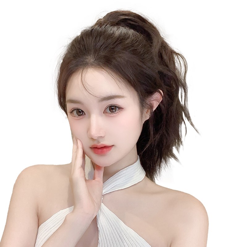 假发辫马尾女云朵烫卷发高马尾抓夹仿真发轻盈蓬松水波纹假发辫子