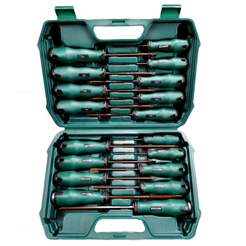 花型十字一字螺丝刀套装 S2杆带磁内六角梅花T20穿心平口起子星型