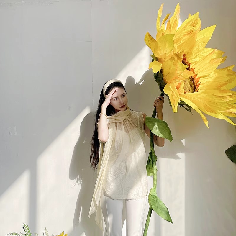 大型向日葵仿真纸花EVA向日葵婚礼路引布置装饰橱窗商场舞台道具