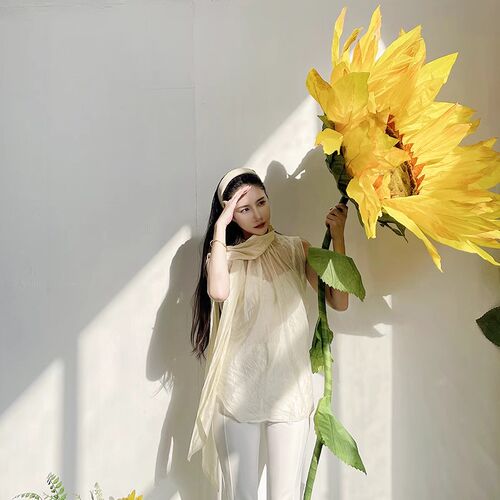 大型向日葵仿真纸花EVA向日葵婚礼路引布置装饰橱窗商场舞台道具