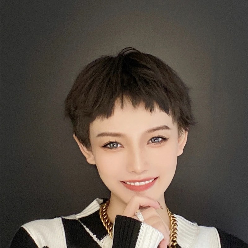 假发女短发bobo头狗啃刘海网红波波头蓬松修脸自然帅气时尚假发套