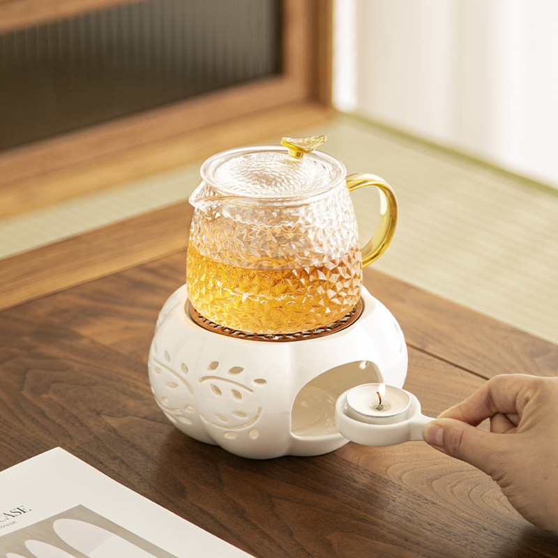 暖茶炉蜡烛加热温茶炉保温花茶壶陶瓷底座加热炉围炉煮茶器烤橘子
