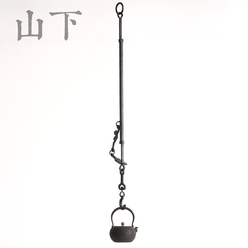 竹制自在钩传统日式自在勾铁壶挂钩铸铁碳炉烧水挂件功夫茶道零配