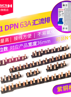 家用配电箱DPN63A可拼接汇流排DZ30-32断路器11位空开接线紫铜排