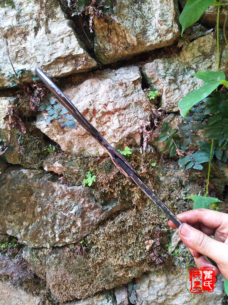 瞿氏铁匠铺家用火钳垃圾钳木炭钳手工锻打铁钳烧烤炭钳可定制尺寸
