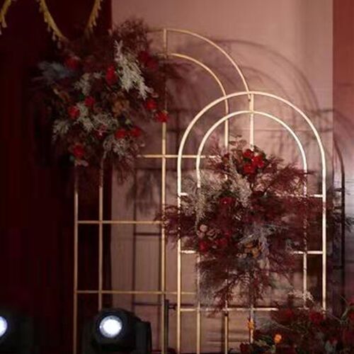 新品婚庆铁艺造型舞台背景屏风拱门婚礼布场道具装饰迎宾区摆件