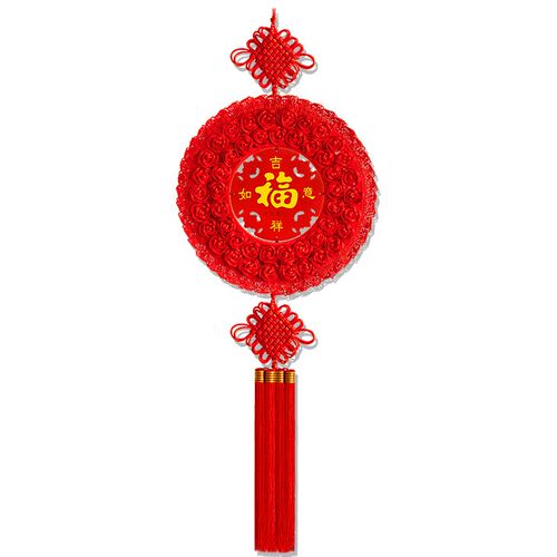 新款中国结挂件客厅大号玄关挂饰高档春节过年电视墙桃木礼品手工