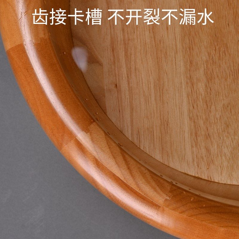 艾泽泡脚桶家用木质足浴木盆洗脚木桶过小腿橡木高深脚桶足疗盆