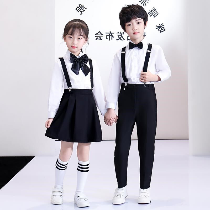 主持人礼服女童男童端庄大气中学生演出服儿童大合唱朗诵表演服装