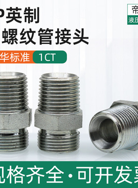 卡套英制锥螺纹管接头永华1CT-SP标准45号钢镀锌高压油管液压接头
