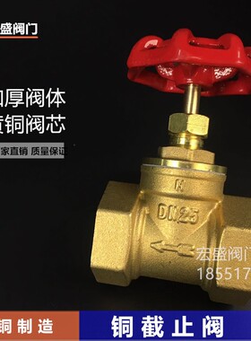 截止阀 全铜截止阀 耐高温蒸汽 铜阀门 4分6分1寸 DN15 20 25