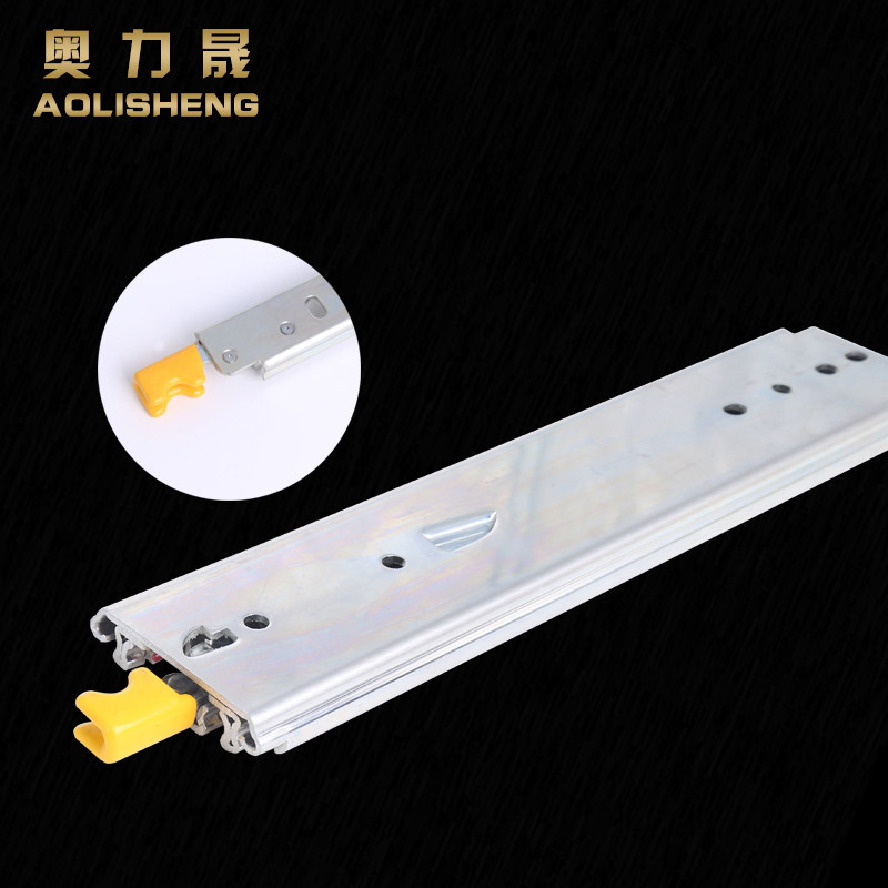 奥力晟76宽工业重型滑轨导轨抽屉轨道三节轨机柜货柜轨道加厚滑道