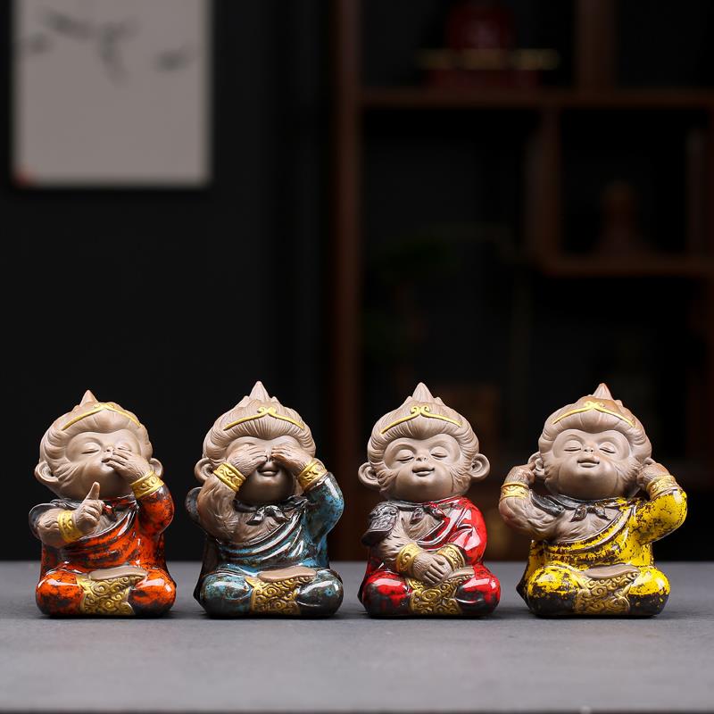 王顺大师孙悟空摆件创意紫砂家居客厅书房茶桌装饰摆设工艺礼品