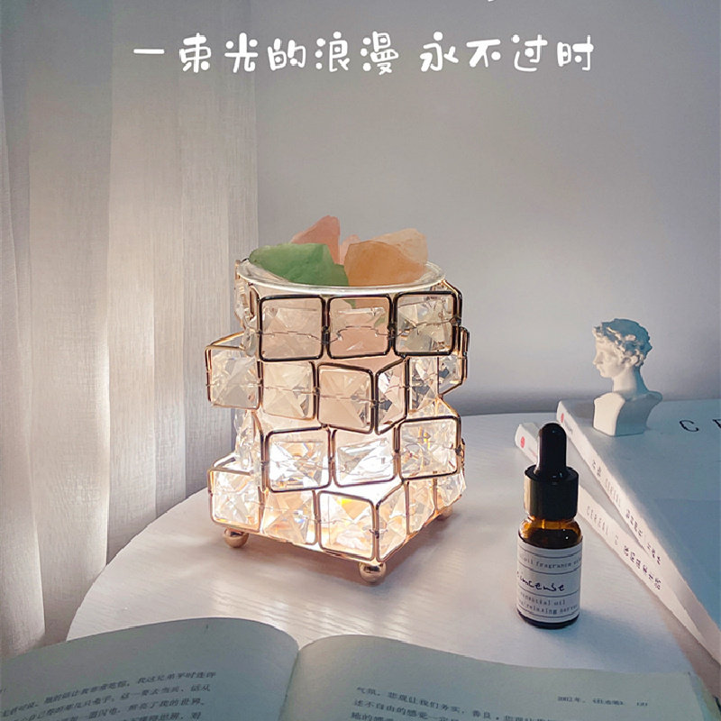 无火香薰水晶扩香石小夜灯精油卧室内男女生淡香氛摆件生日礼物盒