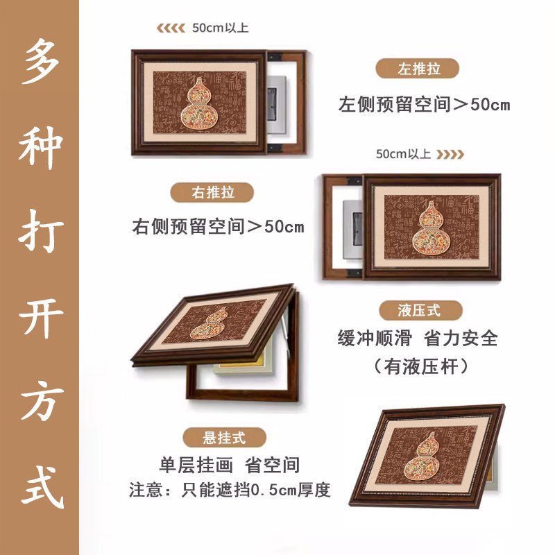 宋氏美学电表箱装饰画新中式复古配电箱遮挡电闸盒子电源开关壁画