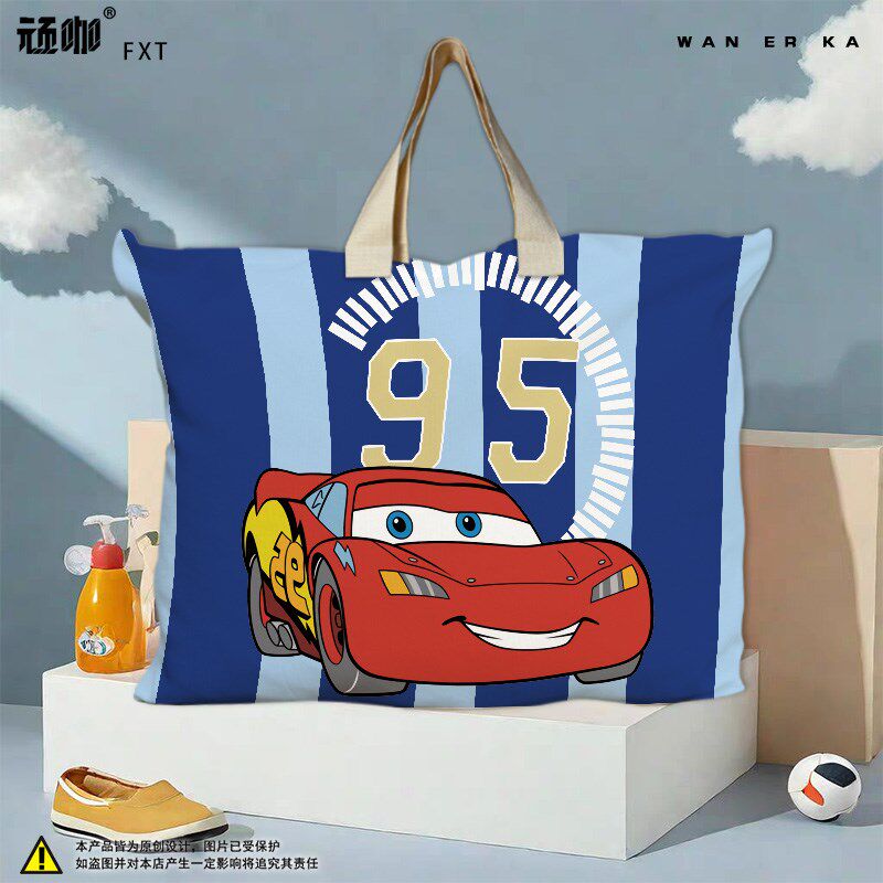 妈妈包手提收纳袋汽车总动员闪电麦昆被褥包加厚幼儿园被褥收纳袋