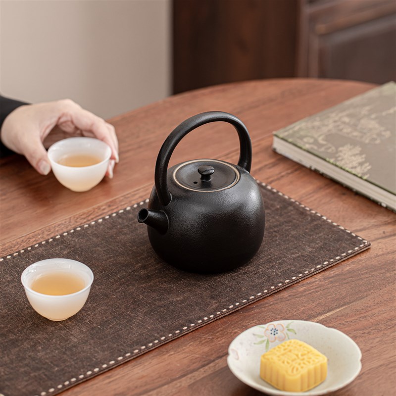 蜡烛明火加热茶壶温茶器陶瓷提梁壶家用围炉煮茶器陶瓷壶烧水壶