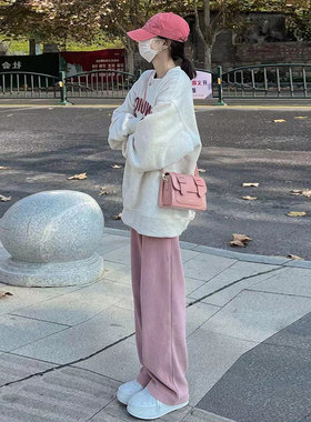 孕妇套装时尚加绒加厚休闲宽松上衣卫衣裤子两件套2023新款春秋冬