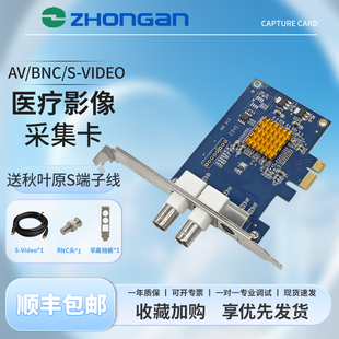 中安视讯SV2000E标清视频采集卡AV/S_video图像B超工作站BNC模拟