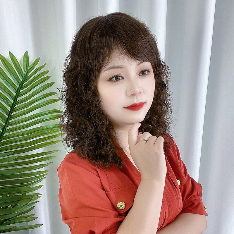真发假发女中长卷发大波浪送妈妈短卷发中老年假发全头套自然逼真