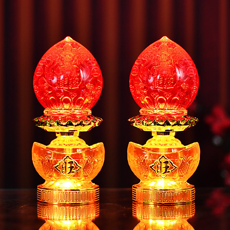 电蜡烛财神灯供灯荷花灯莲花灯佛灯电烛长明灯仙家用土地佛堂电池