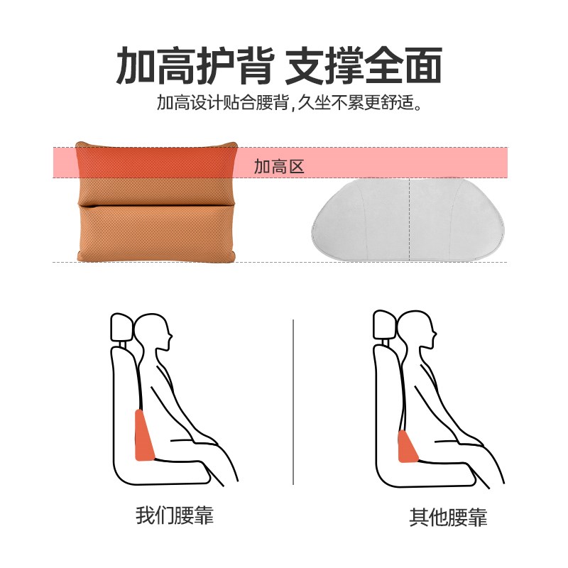 真皮汽车腰靠护腰靠背主驾驶员座椅腰枕透气靠垫司机专用腰垫腰托