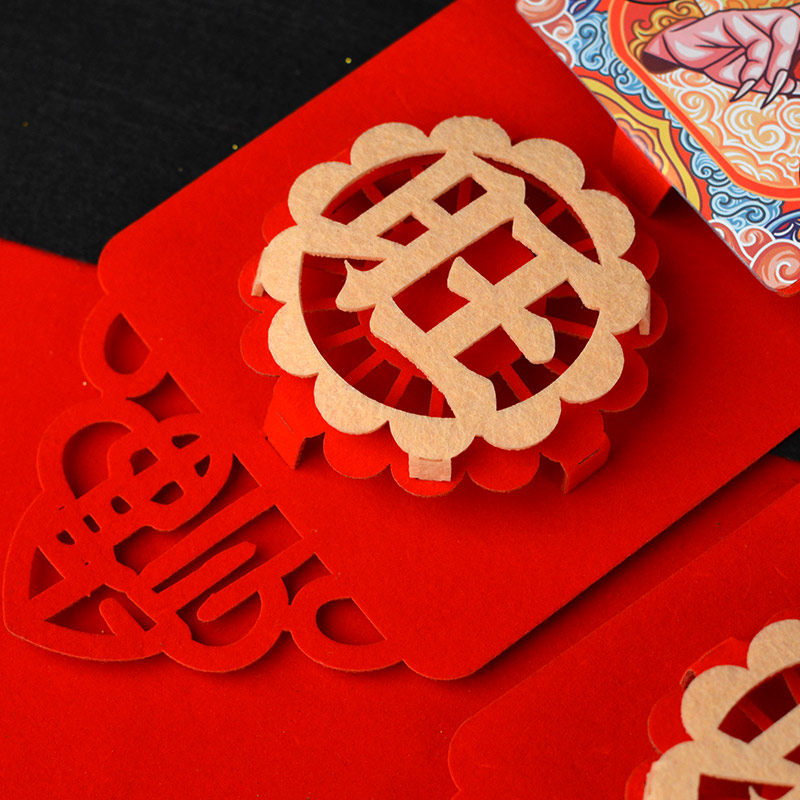 对联带门神套装2021新年高档立体植绒无纺布个性创意钟馗门贴年画