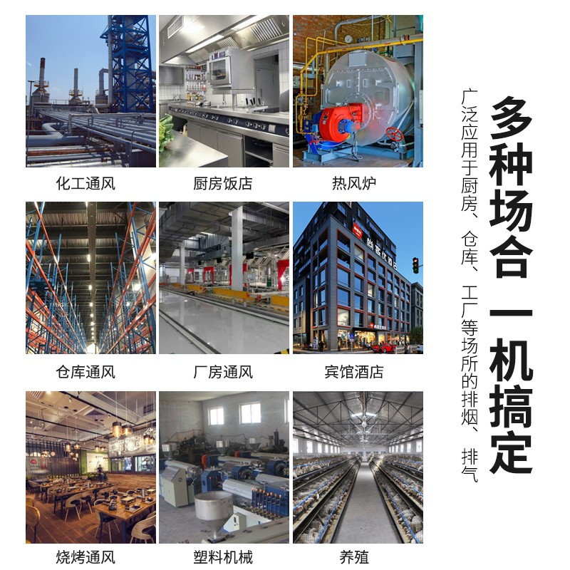 4-72离心排风机380V强力工业引通风机喷漆房排风除尘厨房蜗牛排风