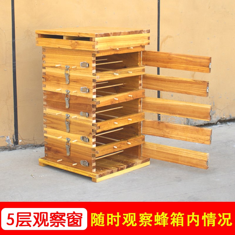 中蜂煮蜡蜂箱格子箱蜜蜂别墅蜂箱加厚全套杉木带观察窗养蜂工具