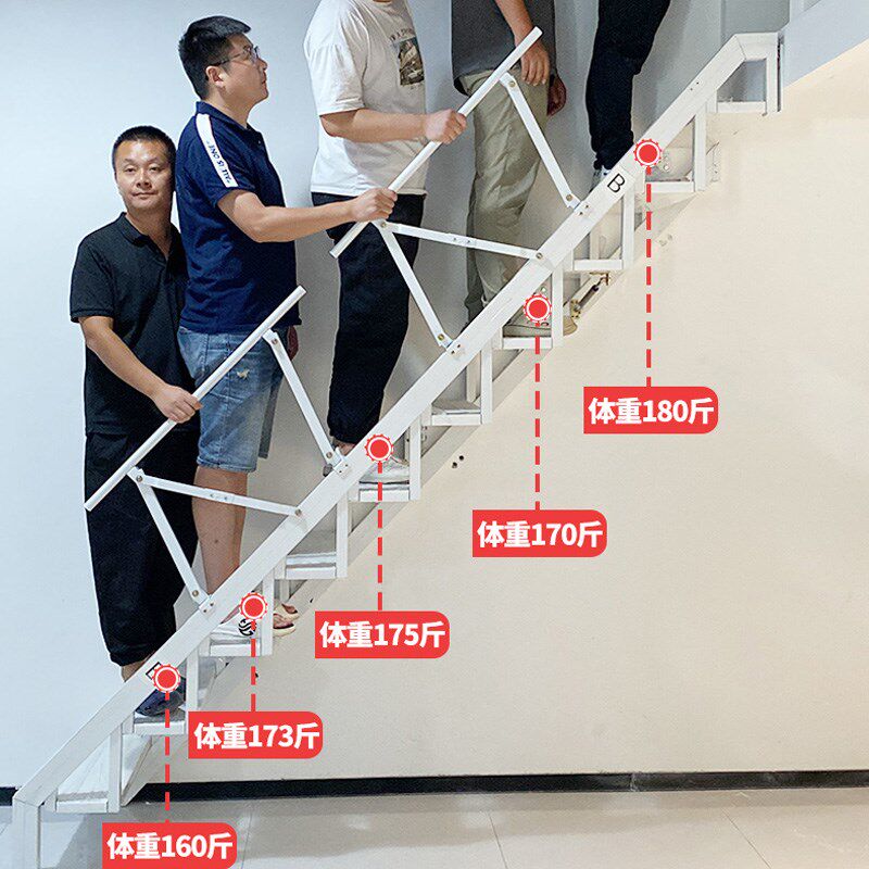 折叠楼梯家用阁楼踏步梯台阶加厚可收纳收缩式覆式室内外侧面楼梯