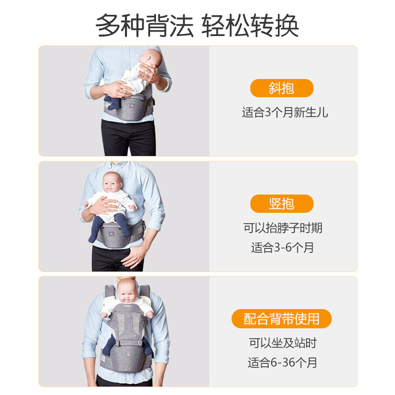 韩国进口i-angel宝宝双肩抱婴袋腰凳 多功能四季透气婴儿背巾可携