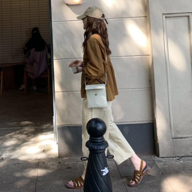 孕妇休闲套装夏季时尚外出小个子阔腿裤防晒娃娃衫夏装裤子两件套