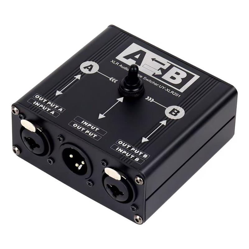 话筒电脑声卡XLR平衡音频信号选择切换器信号源或功放2进1出切换