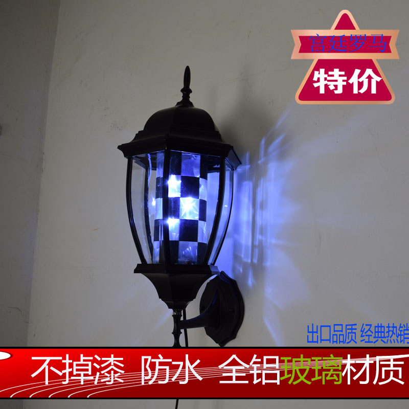 LED发廊转灯欧式复古挂墙防水美发店灯具 广州生产玻璃材质