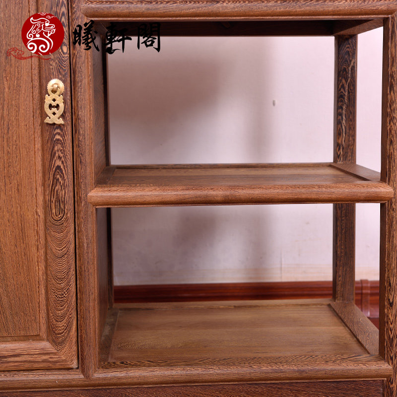 红木餐边柜鸡翅木茶水柜储物柜中式茶柜实木茶台储烧水柜简约茶几