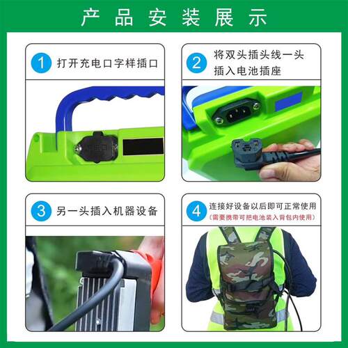 全新21v揹负式锂电池适用电钻割草机电锤钻角磨机电动起子18650电
