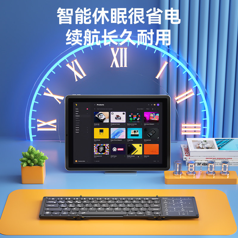BOW 折叠无线蓝牙键盘数字触摸板外接笔记本ipad平板手机鼠标套装