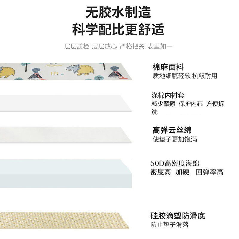 儿童房恐龙世界飘窗垫窗台垫四季通用椰棕乳胶榻榻米垫卧室海绵垫