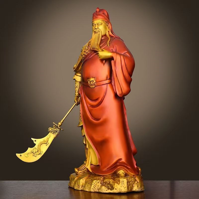 黄铜关公摆件武财神财神像招财家居工艺品关二爷供奉铜像装饰镇宅