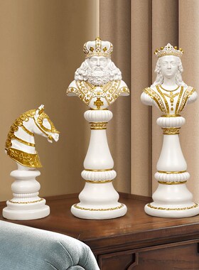 国际象棋创意摆件家居高档装饰品样板房酒柜桌面玄关工艺品北欧风