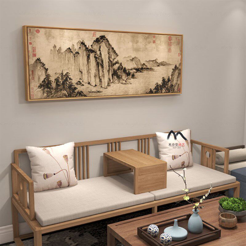 米亦堂x赤壁图 新中式山水古风国画办公室客厅沙发背景墙玄关挂画