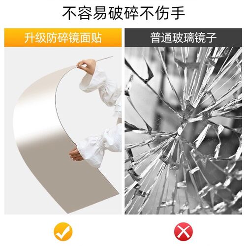 软镜子自粘贴墙亚克力防爆全身穿衣镜高清家用墙面粘贴试衣镜贴面