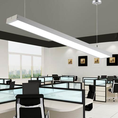 LED全光谱护眼照明办公室吊灯长条形吊线灯写字楼灯饰铝方通灯具