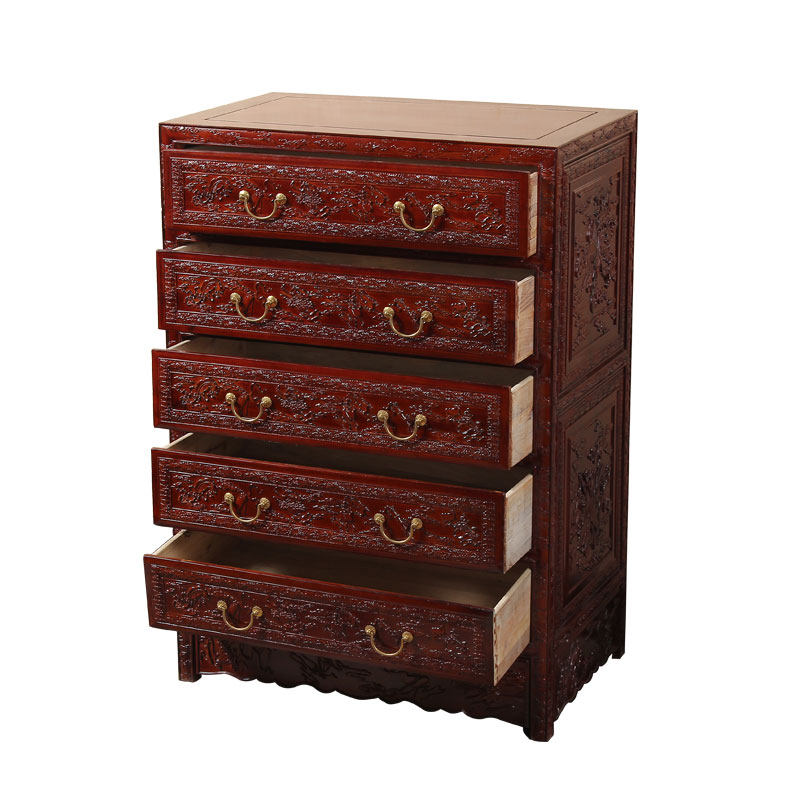 香樟木家具香樟木柜子箱子雕花实木衣柜收纳储物橱五六斗柜抽屉柜