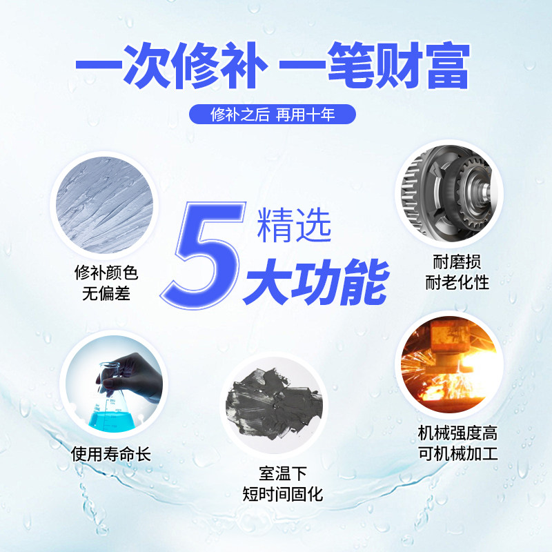 金属修补剂耐高温胶水粘铁不锈钢铝汽车油箱暖气片水管堵漏强力万