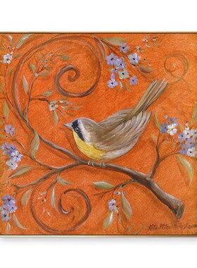 美式乡村花鸟四联油画画心来图定制卧室墙画挂画画芯未装裱油画布