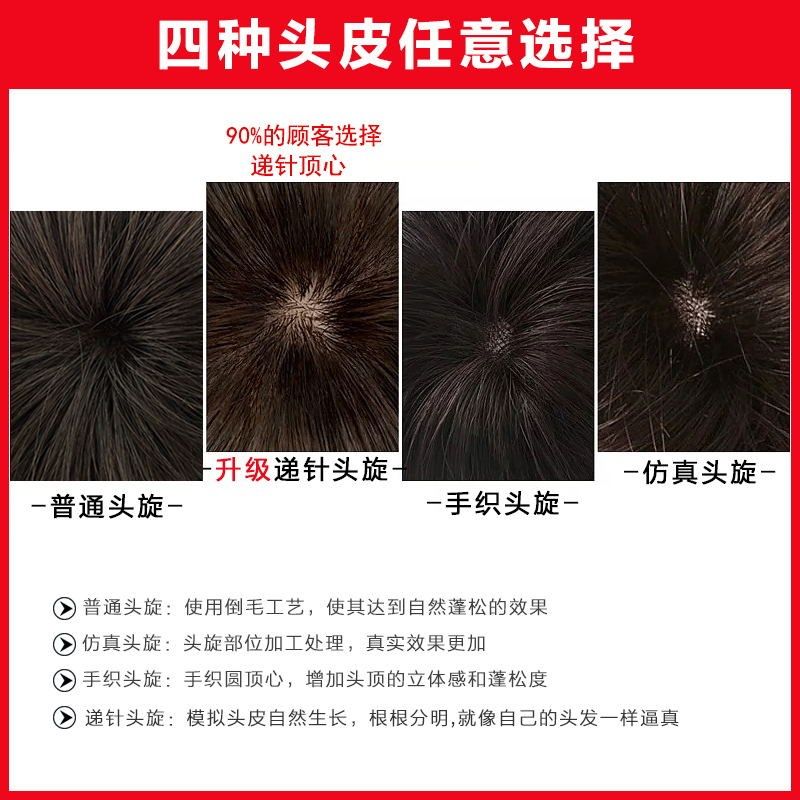 夏季逼真透气款假发真发全真人发套中老年女士妈妈短直发自然蓬松