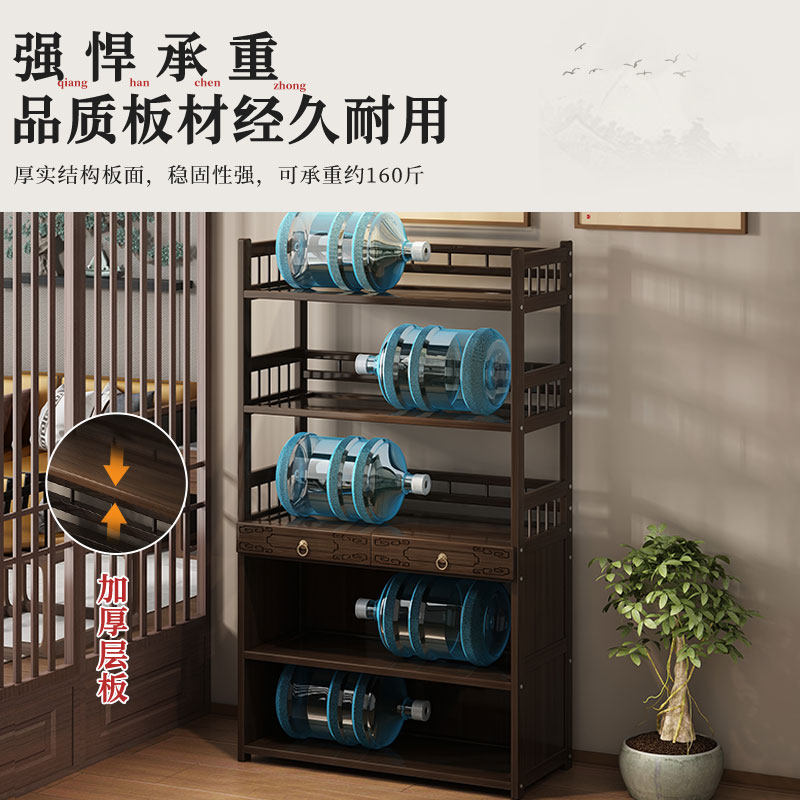 新中式博古架子茶具置物货架实木摆件客厅书多宝阁茶叶展示柜收纳
