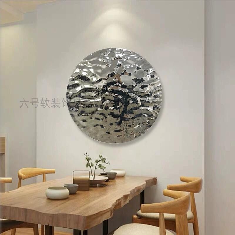 新款镜面不锈钢凹凸水波纹水滴壁挂酒店别墅墙面装饰品壁饰画